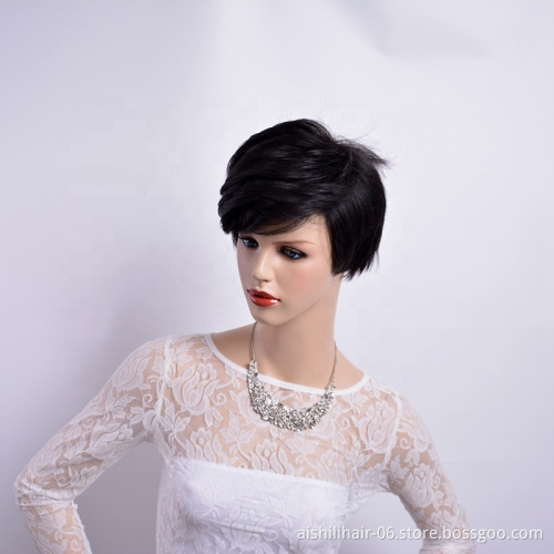 Wholesale Synthetic wigs natural wave wig black short hair synthetic hair wigs for women